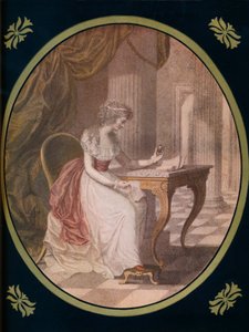 Caroline von Litchfield, meditierend über Waldsteins Bild, um 1780er, 1910 von Unbekannt