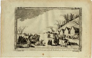 Kutschen und Schlitten im Winter in Russland von Unbekannt