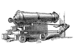 Karronade, kurzes Stück Marinegeschütz mit großem Kaliber, wie ein Mörser, um 1884 von Unbekannt