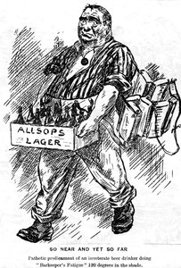 Karikatur aus der Bordzeitung The Comet, Truppentransporter RMS Caronia, 1916-1917 von Unbekannt