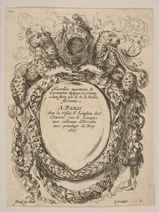 Kartusche mit Titel: Nouvelles inventions de Cartouches, 17. Jahrhundert