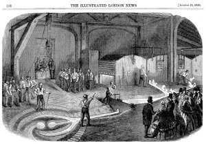 Gießen der Glocke für den Westminster Clock Tower, 1856 von Unbekannt
