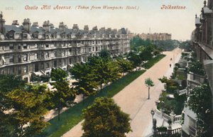 Castle Hill Avenue. Aufgenommen vom Wampachs Hotel. Folkestone, spätes 19. bis frühes 20. Jahrhundert von Unbekannt