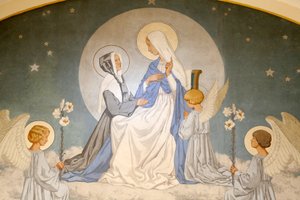 Catherine Laboure und die Jungfrau Maria. Fresko. Kapelle Unserer Lieben Frau von der Wundertätigen Medaille, Paris von Unbekannt