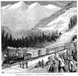 Central Pacific Railroad in den Sierra Nevada Bergen von Unbekannt