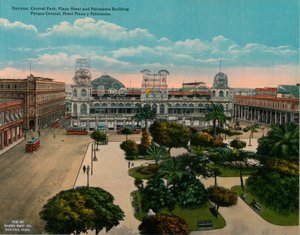Central Park, Plaza Hotel und Politeama-Gebäude, Havanna, Kuba, ca. 1920 von Unbekannt
