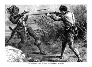 Chamberlain und Paugus bei Lovewells Kampf, 1725, 1872 von Unbekannt