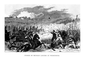 Angriff der preußischen Lanzenreiter bei Weißenburg, 1870, 1875