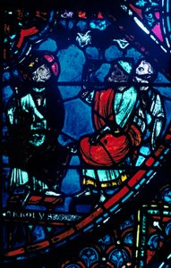 Karl der Große betrachtet die Milchstraße, Glasfenster, Kathedrale von Chartres, Frankreich, ca. 1225 von Unbekannt