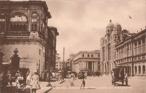 Chartered Bank & Royal Exchange in der Cleve St, Kalkutta, ca. 1900