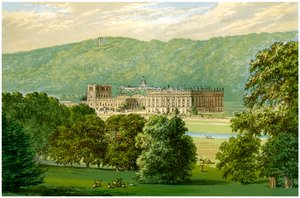 Chatsworth House, Derbyshire, Wohnsitz des Herzogs von Devonshire, um 1880 von Unbekannt