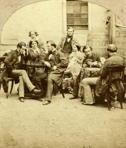 Schach und Karten, ca. 1850er Jahre von Unbekannt