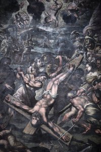 Chiesa della Grazia, Galatina, Apulien Gemälde, das die Kreuzigung des Heiligen Petrus darstellt, Galatina, Italien von Unbekannt