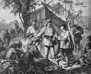Chinesische Händler im Lager der Alliierten, um 1880 von Unbekannt