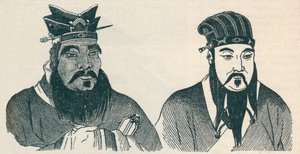 Chinesische Porträts von Konfuzius und seinem großen Anhänger Mencius