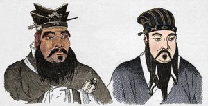 Chinesische Porträts von Konfuzius und seinem großen Anhänger Mencius, 1907