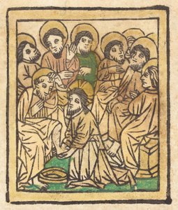 Christus wäscht den Aposteln die Füße von Unbekannt