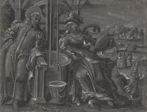 Christus und die Frau von Samaria [verso], um 1600 von Unbekannt