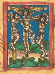 Christus am Kreuz zwischen den beiden Dieben, um 1490-1500 von Unbekannt