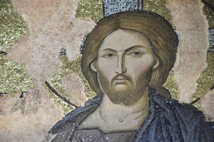 Christus Pantokrator (in Herrlichkeit) Fresko in der Kirche des Heiligen Erlösers in Chora (Kariye Camii), 11. Jahrhundert, Istanbul, Türkei
