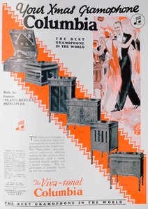 Weihnachtswerbung für Columbia Grammophone, 1929