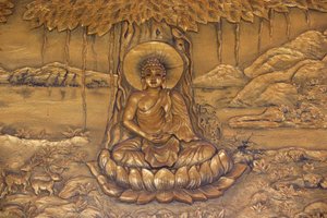Chua Thiep Long buddhistische Pagode. Shakyamuni Buddha in der Meditationspose. Thay Ninh. Vietnam von Unbekannt
