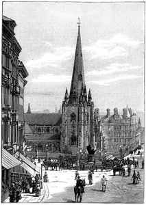 Kirche St. Martin in the Bull Ring, Birmingham, West Midlands, 1887 von Unbekannt