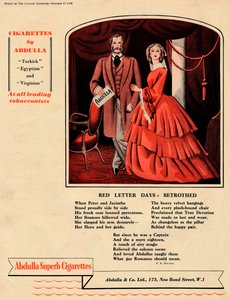 Zigaretten von Abdulla - Rote Buchstaben Tage: Verlobt, 1938 von Unbekannt