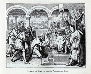 Bürger von Lodi flehen um Friedrichs Hilfe, 1882 von Unbekannt