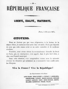 Citoyens, aus französischen politischen Plakaten der Pariser Kommune, Mai 1871