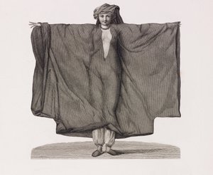 Nahaufnahme einer Frau in einem roten Seidenkleid (Illustration) von Unbekannt