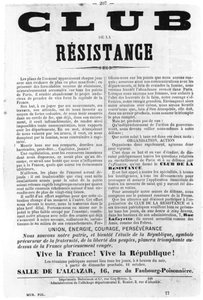 Club de la Resistance, aus französischen politischen Plakaten der Pariser Kommune von Unbekannt