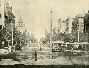 Collins Street, Melbourne, von den Treasury Buildings von Unbekannt