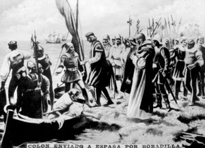 Kolumbus nach Spanien geschickt von Unbekannt