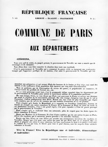 Commune de Paris, aus Französischen politischen Plakaten der Pariser Kommune, Mai 1871 von Unbekannt