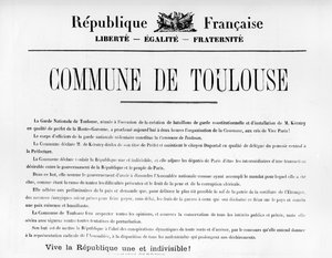 Commune von Toulouse, aus Französische politische Plakate der Pariser Kommune von Unbekannt