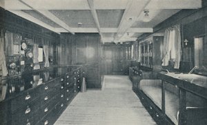 Kontrollzentrum der Empress of Britain, Kartenraum und Steuerhaus, 1936 von Unbekannt