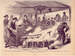 Kochen im Lager. - Die Küche der Fremont-Dragoner auf dem Messegelände, Tipton, MO., kürzlich das Hauptquartier von Gen. Fremont.