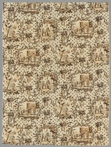 Kupferstichbedrucktes Leinen, 1789-1791 von Unbekannt