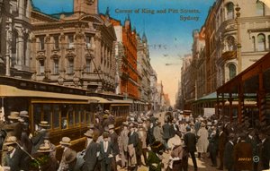 Ecke von King und Pitt Streets, Sydney, New South Wales, Australien, ca. 1917 von Unbekannt