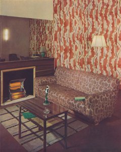 Ecke einer Lounge in einer Londoner Wohnung von Ian Henderson, ca. 1945 von Unbekannt