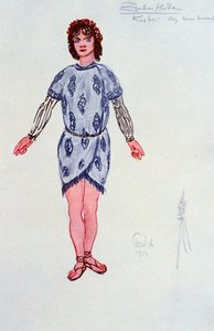 Kostümentwurf für einen der drei Jünglinge oder Genien, 1913