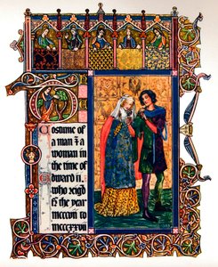Kostüm eines Mannes und einer Frau zur Zeit von Edward II., 1909 von Unbekannt