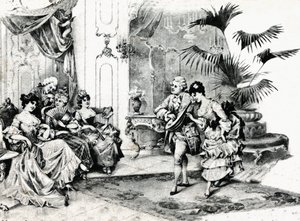 Hofdance im Rokoko-Kostüm. Um 1900 von Unbekannt