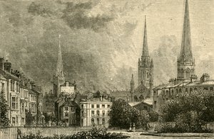 Coventry - Die Türme von Trinity, St. Michaels und Christ Church, 1898 von Unbekannt