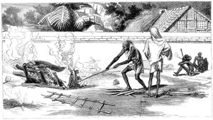 Einäscherung in Kalkutta, Indien, 1882 von Unbekannt