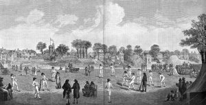 Cricket in Moulsey Hurst, 1890