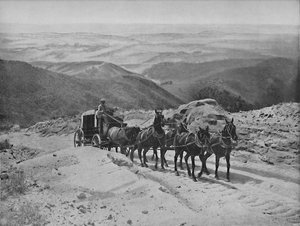 Überquerung des San Marcos Pass, Kalifornien, ca. 1897