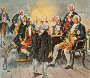 Kronprinz Friedrich und Prinz Heinrich...verabschieden sich von ihrem Vater, dem König, 1727, 1936 von Unbekannt
