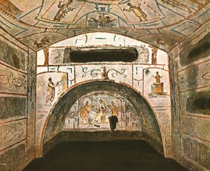 Krypta der Madonna in den Katakomben von Marcellinus und Peter...Rom, Italien, 1928